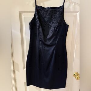 CDC Navy Halter Cocktail Dress